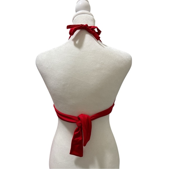 J. Crew Swim Halter Bikini Top Red Hot Summer Classic NWT - Picture 2 of 6